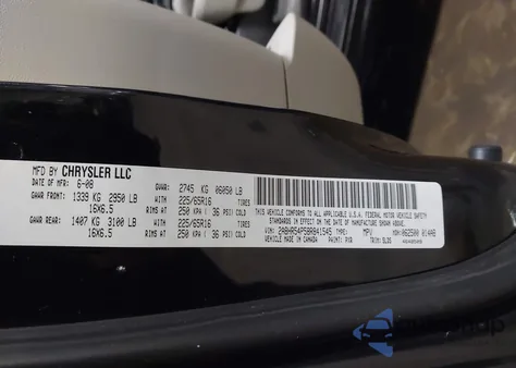 2008 Chrysler Town & Country Touring from USA, damaged, VIN 2A8HR54P58R841545